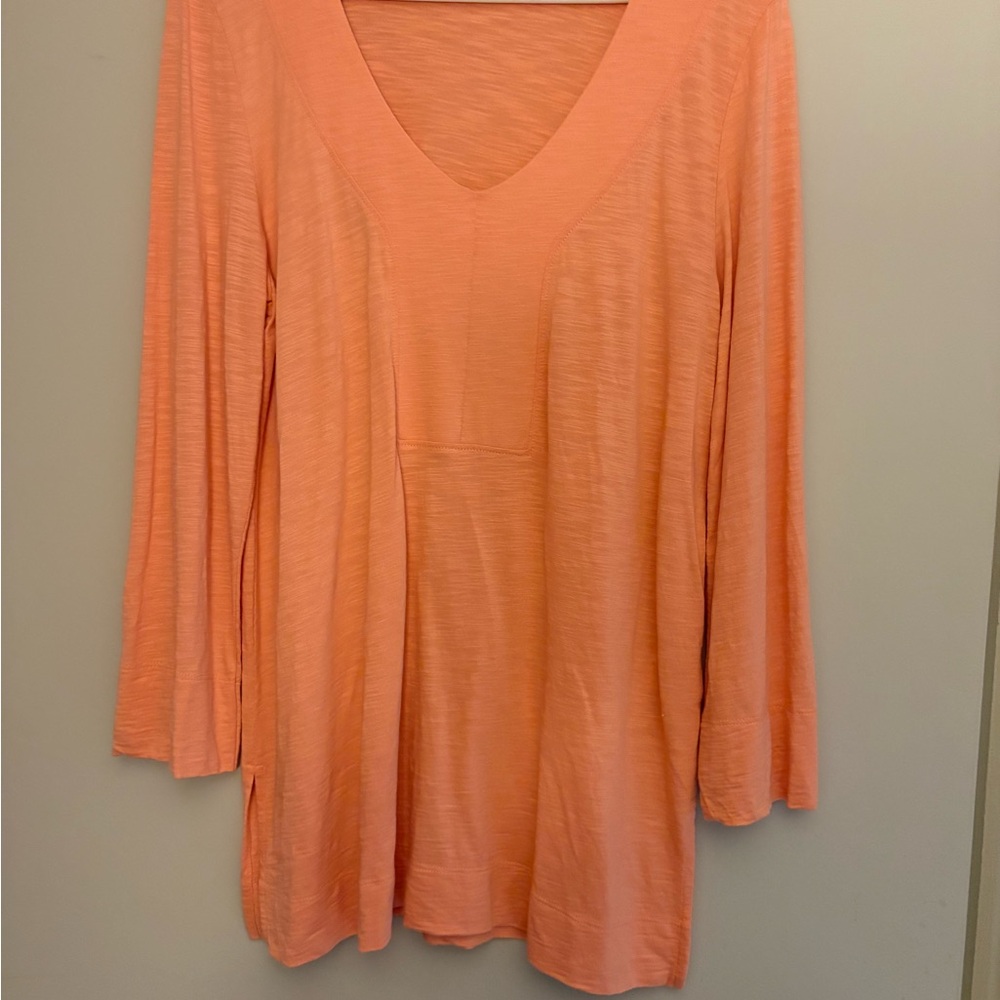 Peach V-Neck Women's Top